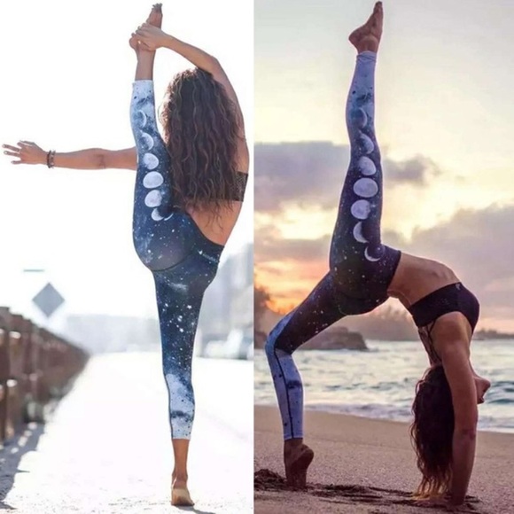 Pants - Blue Moon Phase Yoga Leggings